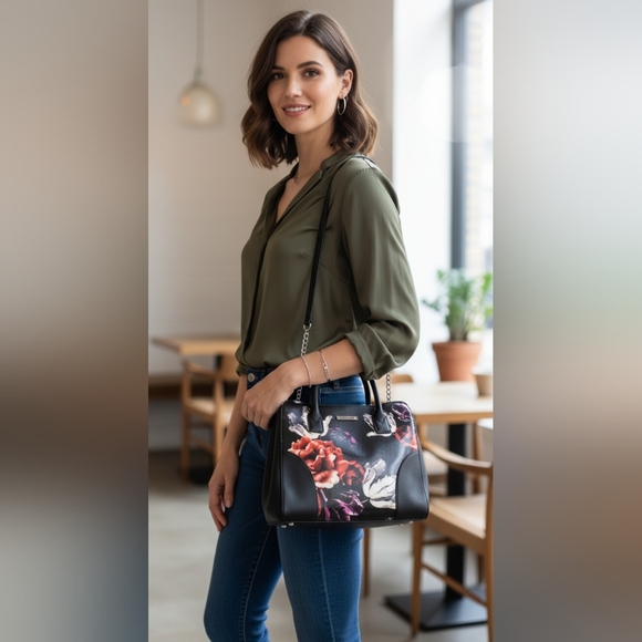 Nine West Floral Pattern Should Bag - Picture 1 of 16